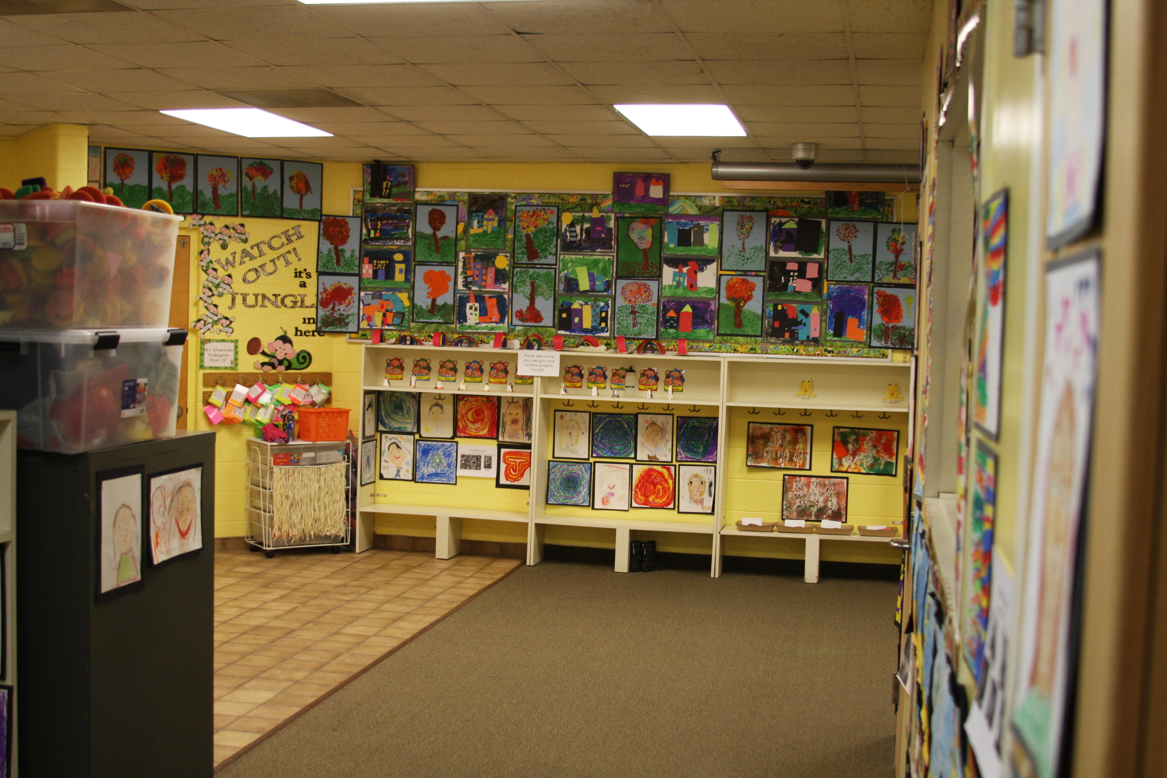 kindergarten art display