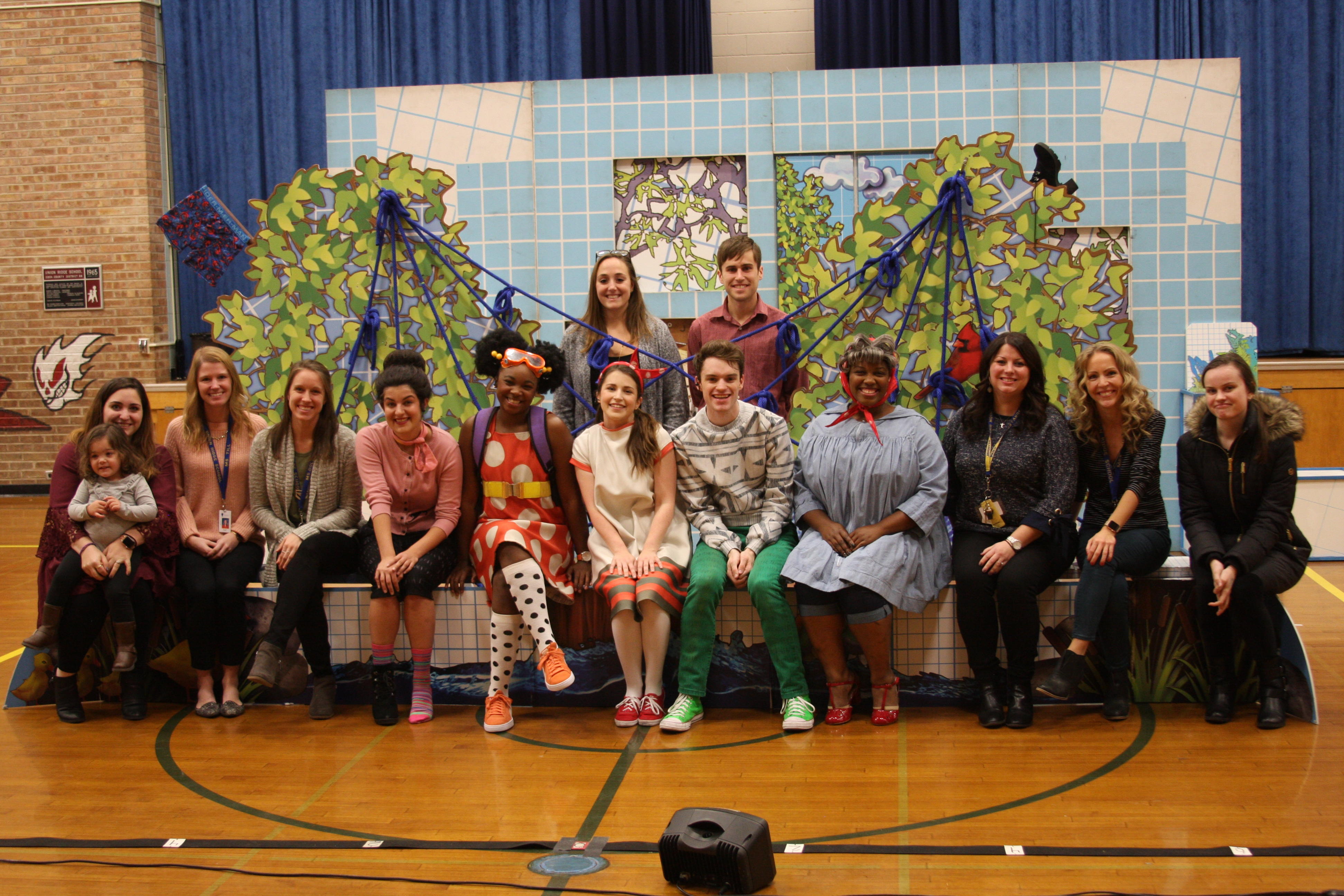 Young Author Committee and the cast of Rosie Revere posting for a group picture
